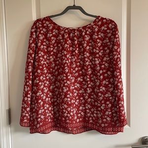 Medium Red Floral Blouse